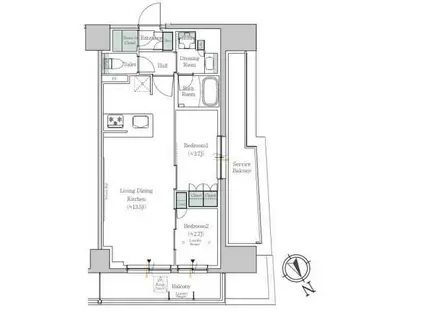 ワンルーフレジデンス中野(1DK/5階)の間取り写真