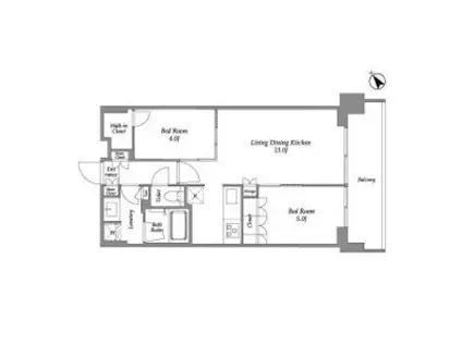 シーズンフラッツ大森西(2LDK/2階)の間取り写真