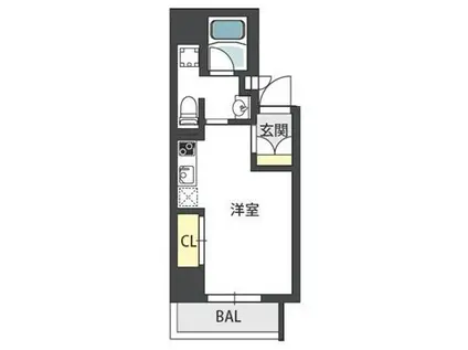 K´SCOURT東本町(ワンルーム/11階)の間取り写真