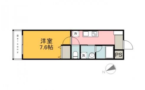 PABLO観音本町I(1K/6階)の間取り写真
