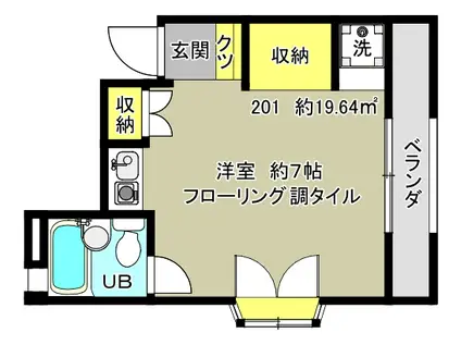 プチメゾン(ワンルーム/2階)の間取り写真