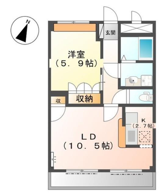 わかやま電鉄貴志川線 日前宮駅 徒歩21分 2階建 築19年(1LDK/1階)の間取り写真