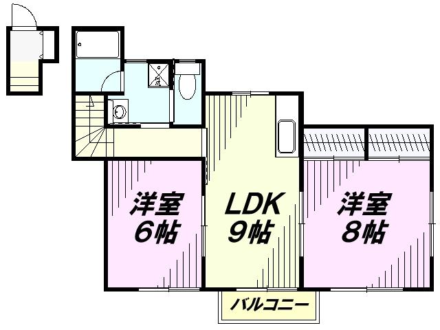 ベル・セゾン(2DK/2階)の間取り写真