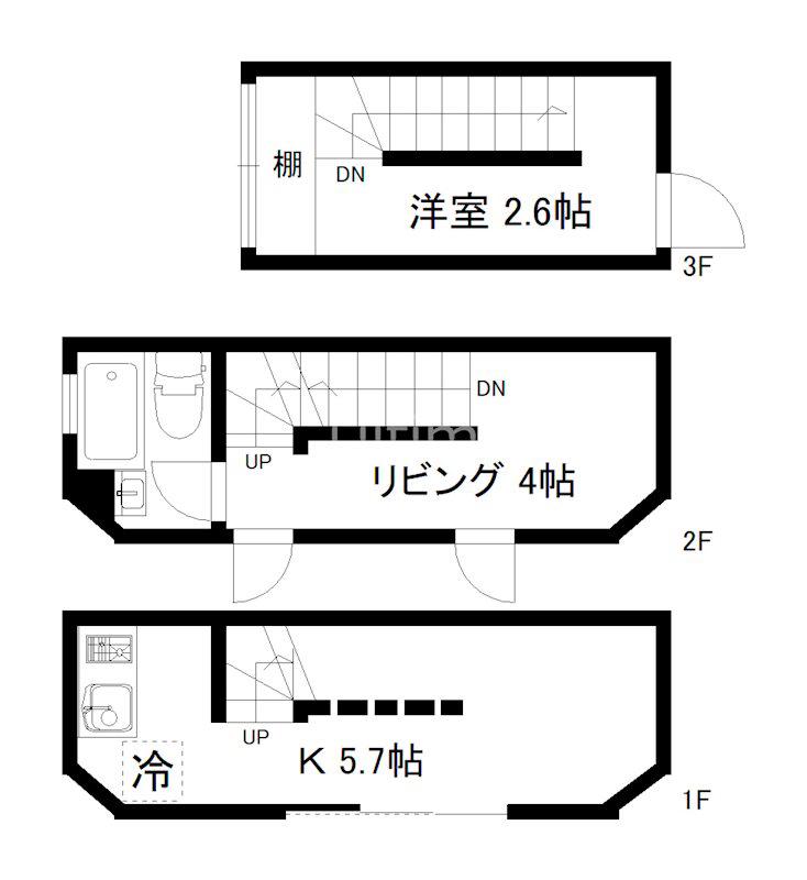 GARNET RESIDENCE 東寺(2DK/1階)の間取り写真