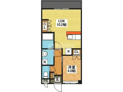 ヤッチャ・ミジョーカ(1LDK/2階)の間取り写真