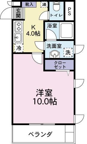 フィールド オブ ウィステリア(1K/6階)の間取り写真