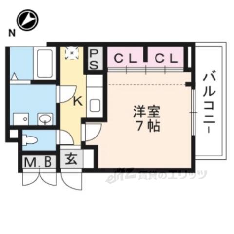 アルティミーノⅠ(1K/2階)の間取り写真