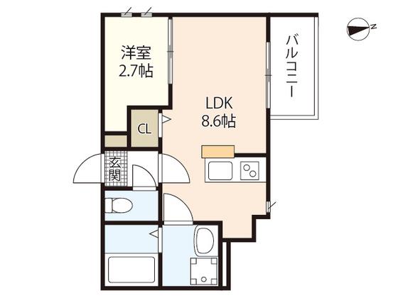 REGALESTーS 五日市中央(1LDK/1階)の間取り写真