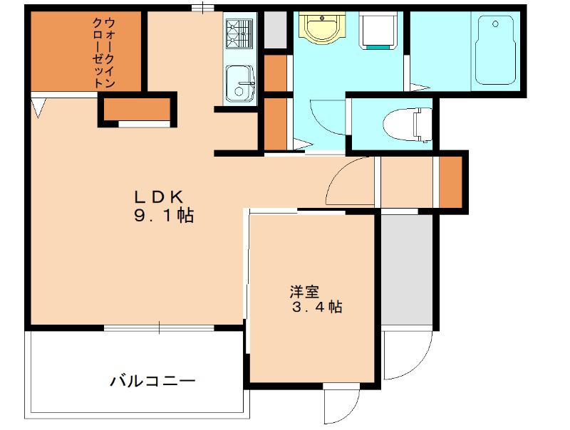 ギグハウスII(1LDK/1階)の間取り写真