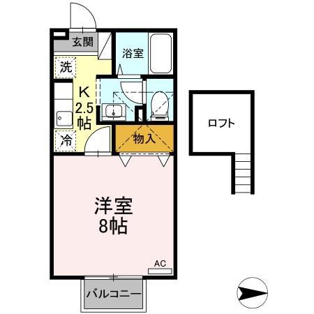 セジュール桜馬場(1K/2階)の間取り写真