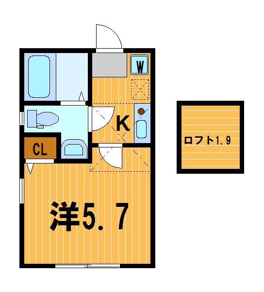 M&M白楽(1K/2階)の間取り写真