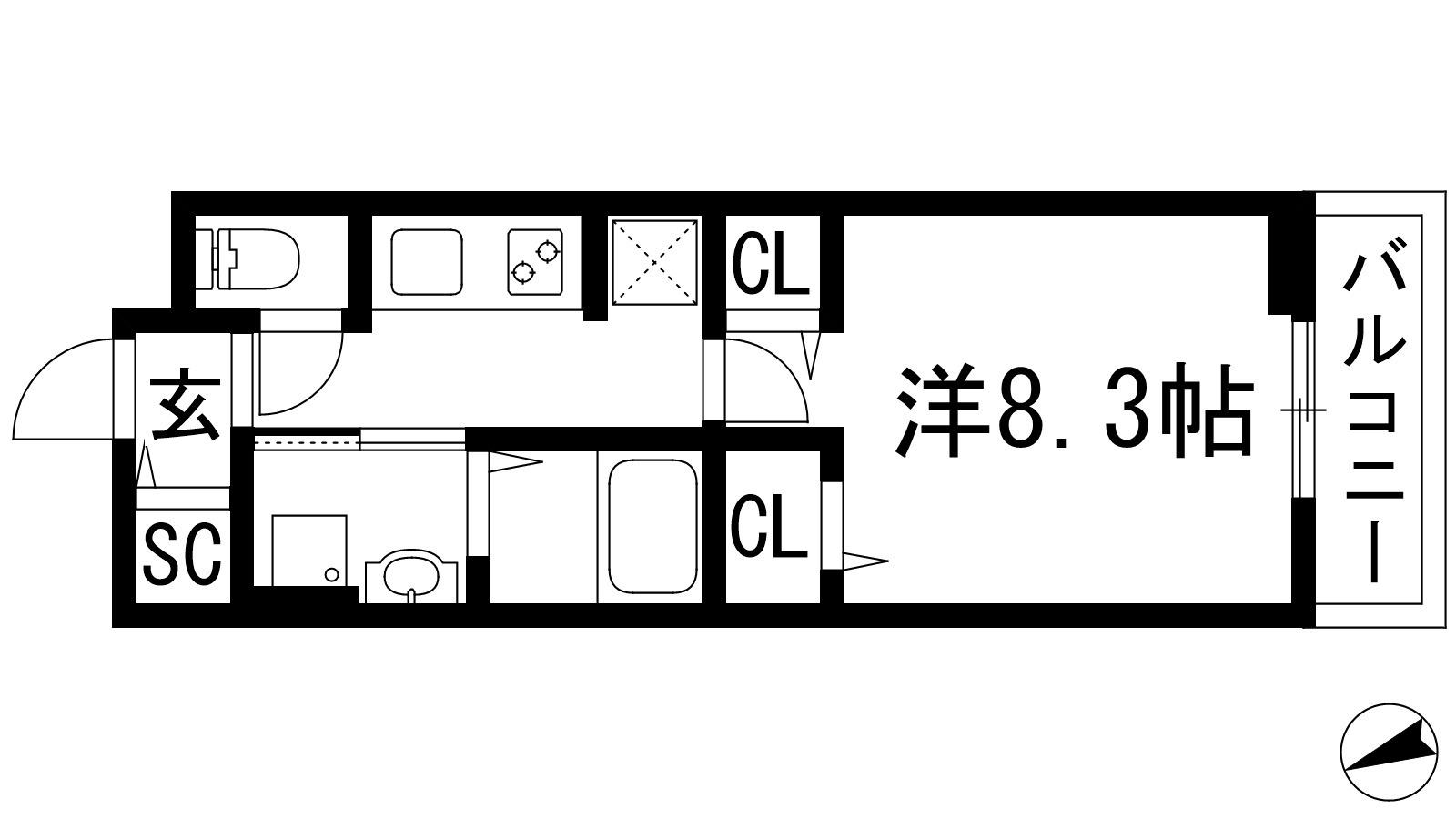 コンテ池田(1K/2階)の間取り写真