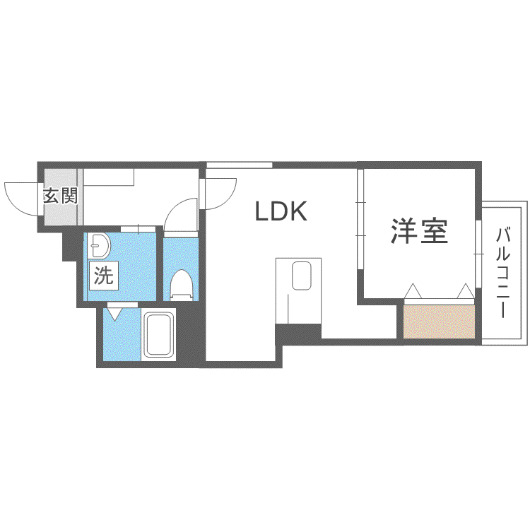 LA VITA COMODO SAPPOROラヴィータコーモドサッポロ(1LDK/3階)の間取り写真