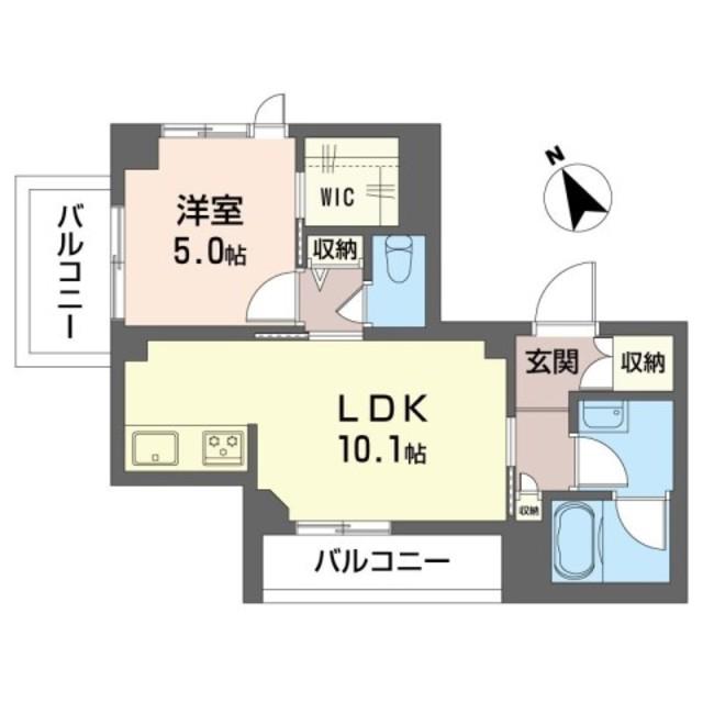 ヴィラビアンカ1(1LDK/1階)の間取り写真