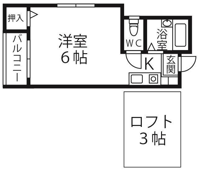 アルファピネン博多(ワンルーム/2階)の間取り写真