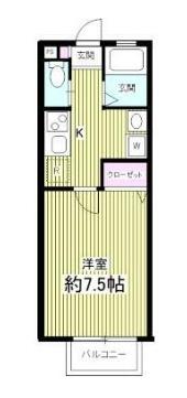 プリモフィオーレ(1K/1階)の間取り写真
