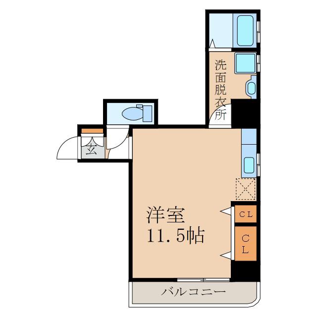 リテラス鹿屋弐番館(ワンルーム/5階)の間取り写真