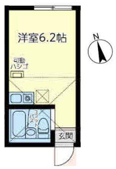 さくら小島新田(ワンルーム/1階)の間取り写真