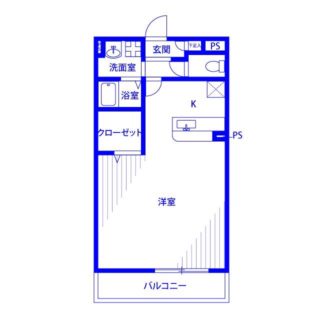 アムール グランメール(1K/2階)の間取り写真