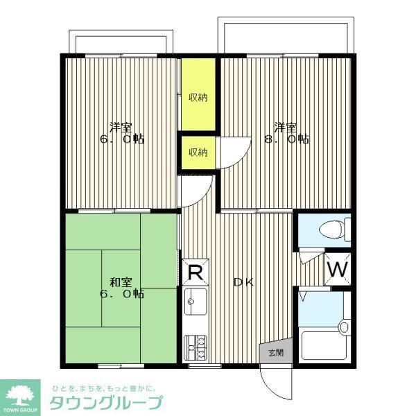 ホーレストハイムヨコミゾ(3DK/1階)の間取り写真