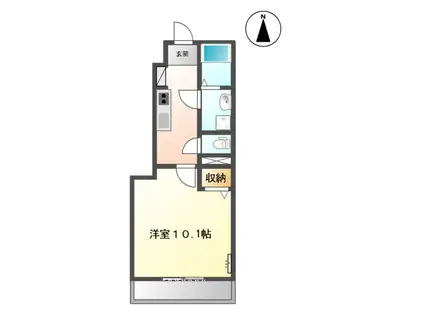 フィオーレ(1K/1階)の間取り写真