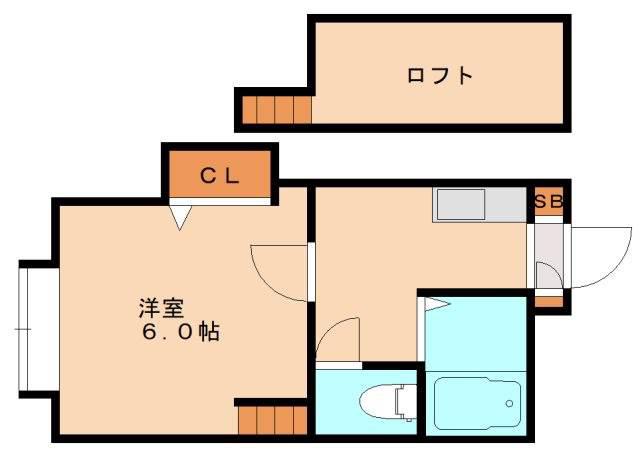 パンシオン ヴィラ プランテ E棟(1K/1階)の間取り写真