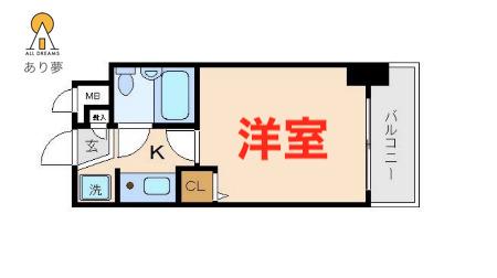クリオ片倉町6番館(1K/4階)の間取り写真