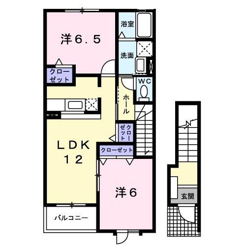 D-BELIEVE II(2LDK/2階)の間取り写真