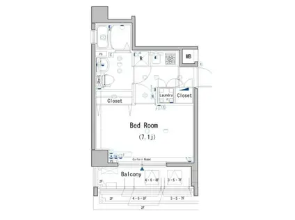 LE-LION清澄白河(1K/3階)の間取り写真