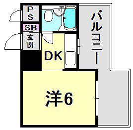 モンセリーチェ甲東園(1DK/4階)の間取り写真