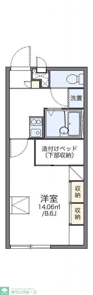 レオパレスいちごB(1K/2階)の間取り写真