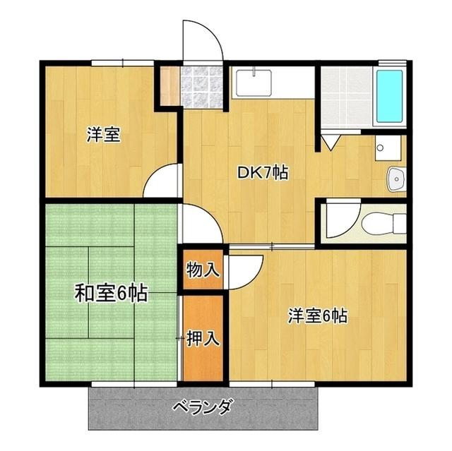 シティホームA(3DK/1階)の間取り写真