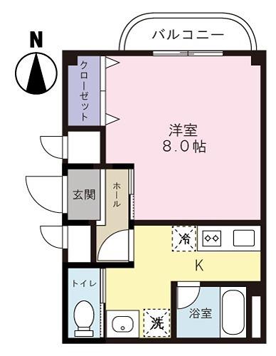 SOLEIL(1K/1階)の間取り写真