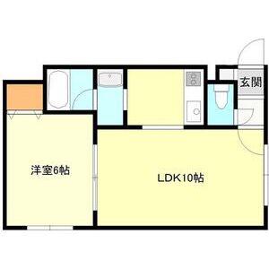 ソレイユテイネ(1LDK/1階)の間取り写真