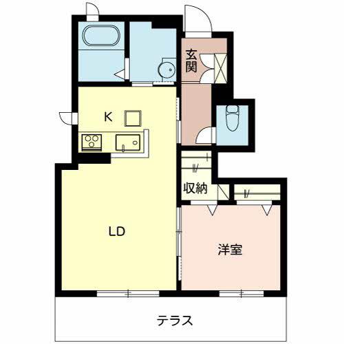 メゾン・ラ・ソルピア(1LDK/1階)の間取り写真