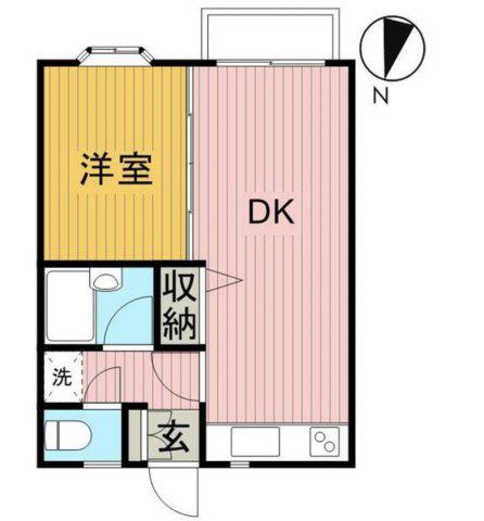 ラヴィー蒔田(1LDK/1階)の間取り写真