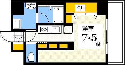 CASA EN II(1K/3階)の間取り写真