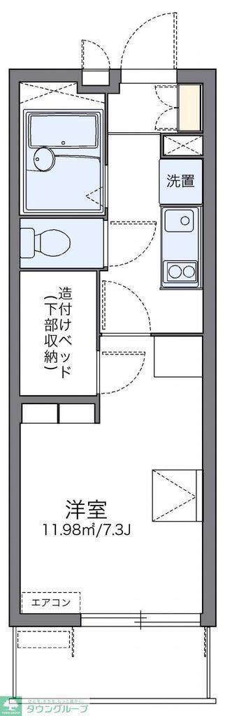 レオパレスヴィルヌーブ(1K/1階)の間取り写真