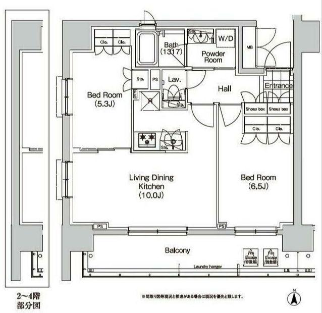 コンフォリア秋葉原イースト(2LDK/4階)の間取り写真