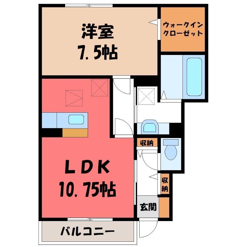 フォレストスクエア A棟(1LDK/1階)の間取り写真