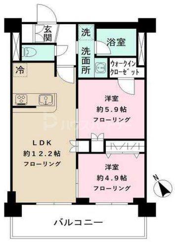 N-STAGE AKABANESHIMO(2LDK/5階)の間取り写真