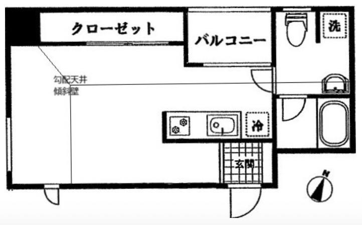 ＪＲ山手線 恵比寿駅 徒歩10分 3階建 築20年(ワンルーム/3階)の間取り写真