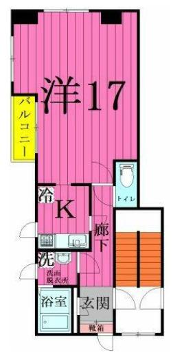 エヌケービル(1K/3階)の間取り写真