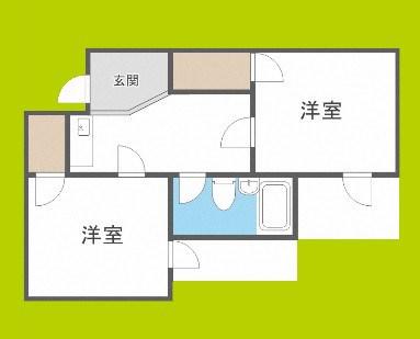 アメニティ新大阪4番館(2K/2階)の間取り写真