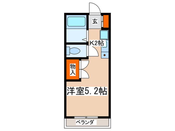 宮本ハイツ(1K/2階)の間取り写真