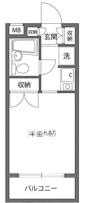 ペガサスマンション目白(1K/3階)の間取り写真