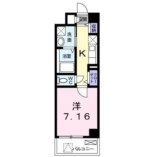 プロスペクト成城(1K/1階)の間取り写真