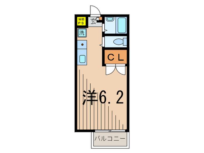 メディコK(ワンルーム/1階)の間取り写真