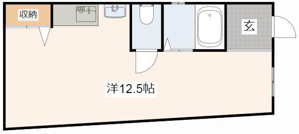 カーサ西飾磨(ワンルーム/4階)の間取り写真