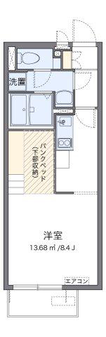 ミランダアルブルS(ワンルーム/1階)の間取り写真